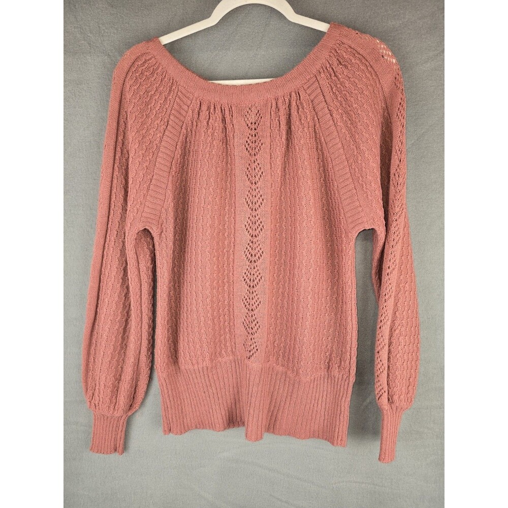 Vintage Organically Grown Women's Large Pink Knit Sweater‎ Boho Cottagecore Soft